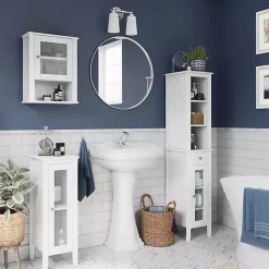 Online Kirklands Home Wood Tall Single Pane Glass Door Cabinet White