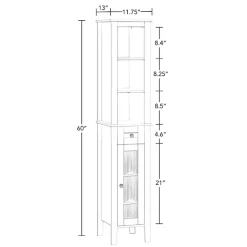 Online Kirklands Home Wood Tall Single Pane Glass Door Cabinet White