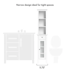 Online Kirklands Home Wood Tall Single Pane Glass Door Cabinet White