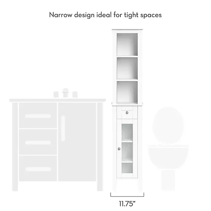 Online Kirklands Home Wood Tall Single Pane Glass Door Cabinet White