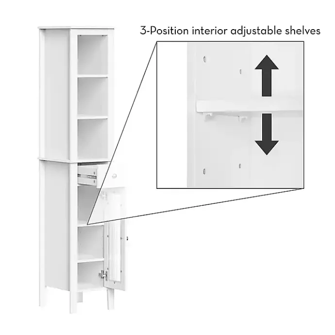 Online Kirklands Home Wood Tall Single Pane Glass Door Cabinet White