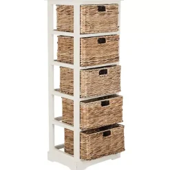 Sale Kirklands Home Wood 5-Tier Basket Storage Shelf White