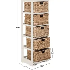 Sale Kirklands Home Wood 5-Tier Basket Storage Shelf White
