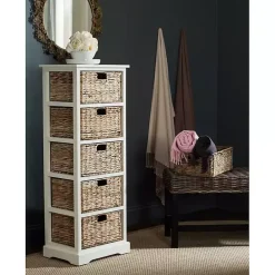 Sale Kirklands Home Wood 5-Tier Basket Storage Shelf White