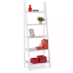 Outlet Kirklands Home Wood 5-Tier Ladder Bookshelf White