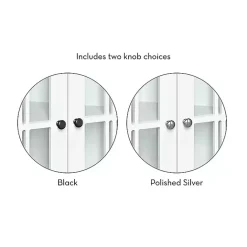 Sale Kirklands Home Wood Two Pane Glass Doors Corner Cabinet White