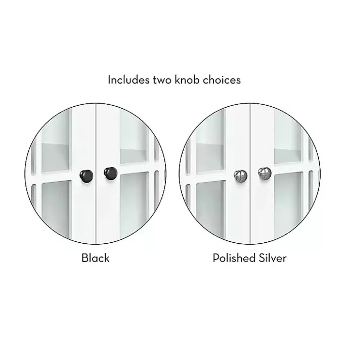 Sale Kirklands Home Wood Two Pane Glass Doors Corner Cabinet White