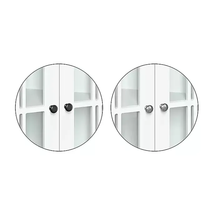 Sale Kirklands Home Wood Two Pane Glass Doors Corner Cabinet White