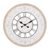 Hot Kirklands Home White Wood Vintage Farmhouse Clock