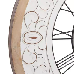 Hot Kirklands Home White Wood Vintage Farmhouse Clock