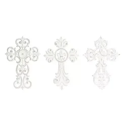 Sale Kirklands Home Wood Wall Cross Wall Plaques, Set of 3 White