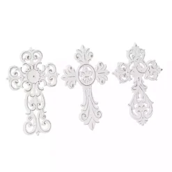 Sale Kirklands Home Wood Wall Cross Wall Plaques, Set of 3 White