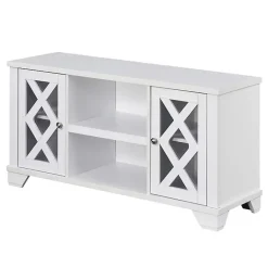 Outlet Kirklands Home Wood X Doors Media Cabinet White