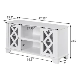 Outlet Kirklands Home Wood X Doors Media Cabinet White