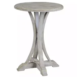 Sale Kirklands Home Wooden Arched Base Round Top Accent Table White