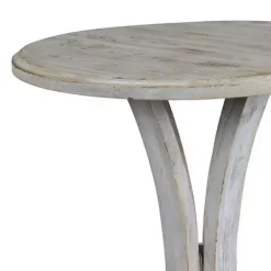 Sale Kirklands Home Wooden Arched Base Round Top Accent Table White
