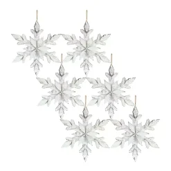 Best Kirklands Home Wooden Snowflake 6-pc. Ornament Set White