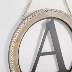 Sale Kirklands Home Whitewash Bead Trim Monogram A Plaque