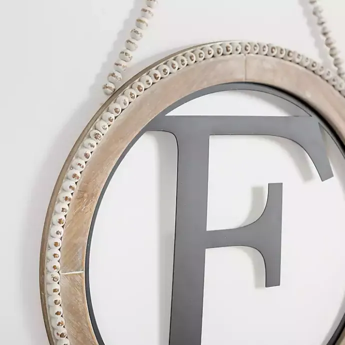 Best Kirklands Home Whitewash Bead Trim Monogram F Plaque