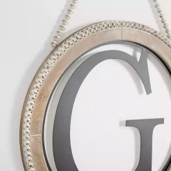Sale Kirklands Home Whitewash Bead Trim Monogram G Plaque