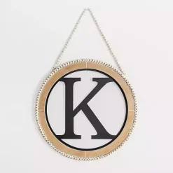 New Kirklands Home Whitewash Bead Trim Monogram K Plaque