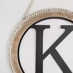 New Kirklands Home Whitewash Bead Trim Monogram K Plaque