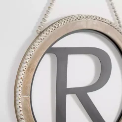 Clearance Kirklands Home Whitewash Bead Trim Monogram R Plaque