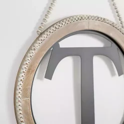 Clearance Kirklands Home Whitewash Bead Trim Monogram T Plaque