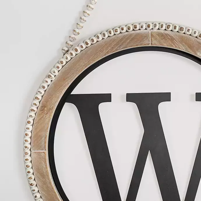 Online Kirklands Home Whitewash Bead Trim Monogram W Plaque