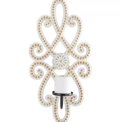 New Kirklands Home Whitewash Beaded Scroll Sconce