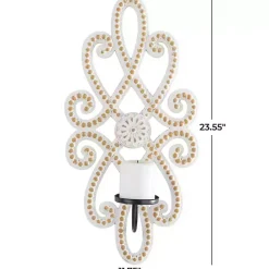 New Kirklands Home Whitewash Beaded Scroll Sconce