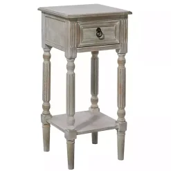Outlet Kirklands Home Whitewash Distressed Wood Accent Table Brown