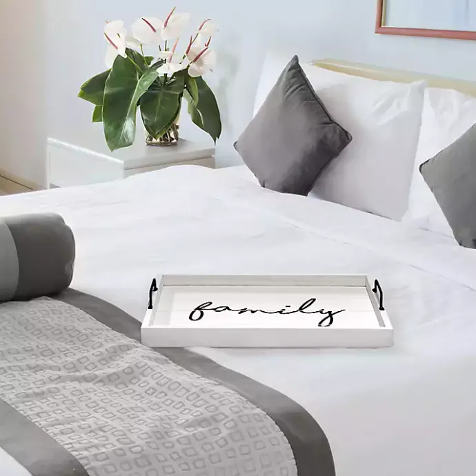 Outlet Kirklands Home Whitewash Family Wooden Tray