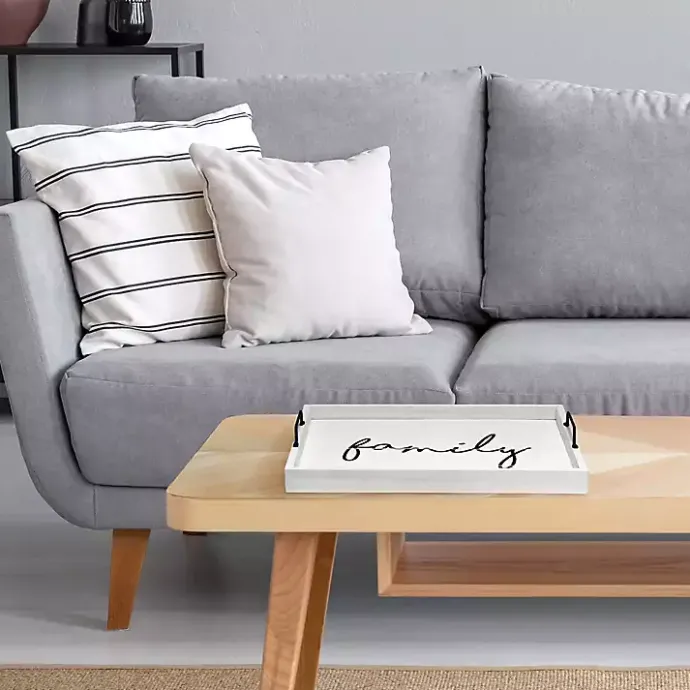 Outlet Kirklands Home Whitewash Family Wooden Tray