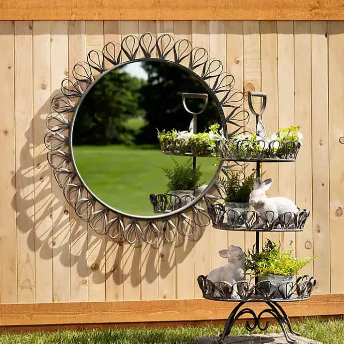 Online Kirklands Home Whitewash Floral Boho Bunny Figurines, Set of 2 Brown