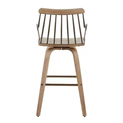 Discount Kirklands Home Whitewash Poplar Wood Swivel Counter Stool Tan