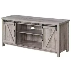 Best Kirklands Home wash Russ Barn Door Media Cabinet White