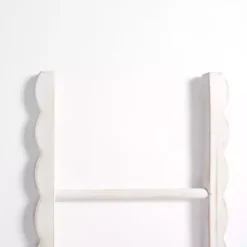 Hot Kirklands Home wash Wood Scalloped Decorative Ladder White