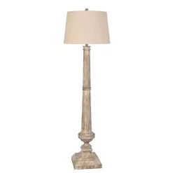 Clearance Kirklands Home Whitewashed Brown Resin Floor Lamp Tan