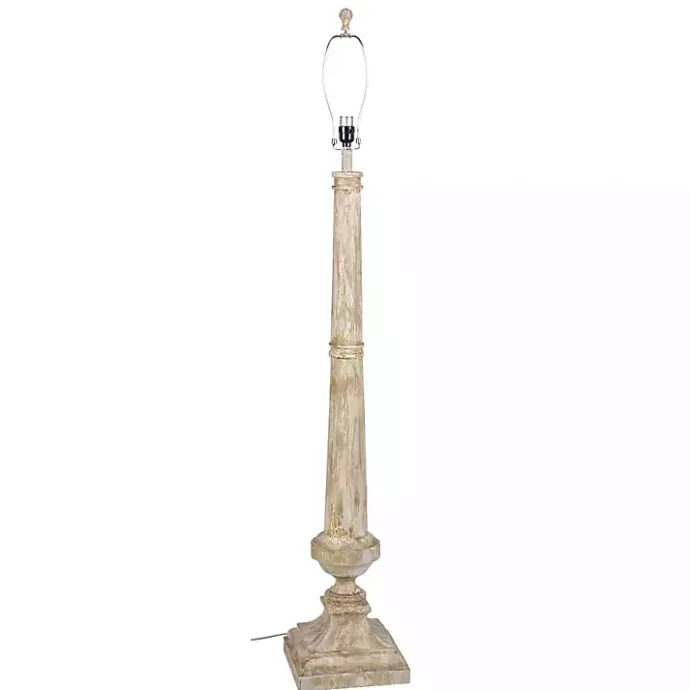 Clearance Kirklands Home Whitewashed Brown Resin Floor Lamp Tan
