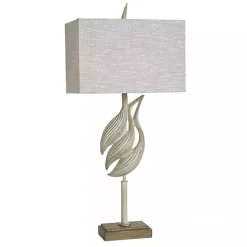 Hot Kirklands Home Whitewashed Carved Egrets Buffet Lamp Gray