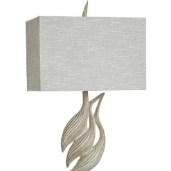 Hot Kirklands Home Whitewashed Carved Egrets Buffet Lamp Gray