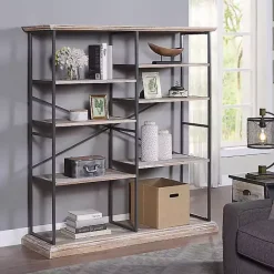 Online Kirklands Home Whitewashed Etagere Industrial Bookcase