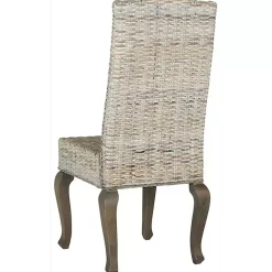 Best Kirklands Home Whitewashed Kubu Rattan Dining Chairs, Set of 2 Ivory