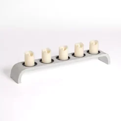 Sale Kirklands Home washed Mango Wood Arched Pillar Candle Runner White