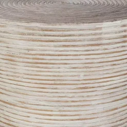 Sale Kirklands Home Whitewashed Natural Rattan Accent Table