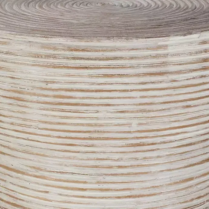 Sale Kirklands Home Whitewashed Natural Rattan Accent Table