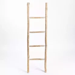 Sale Kirklands Home Whitewashed Natural Wood Leaning Ladder Tan