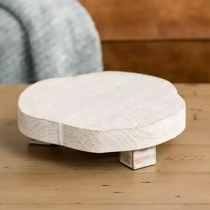 Hot Kirklands Home washed Natural Wood Riser, 11 in. White