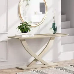 Clearance Kirklands Home washed Ramus Console Table White